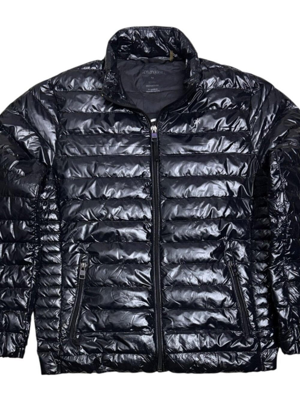 CALVIN KLEIN Premium Down Fill Shiny Winter Puffer Parka Jacket Coat Mens Medium